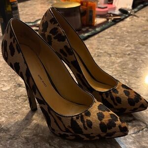 Nine West Animal Print Heels - Black and Brown